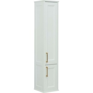 Пенал Aquanet Бостон М 36 левый, белый матовый, ручки золото (253852)