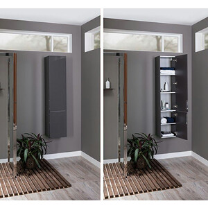 Пенал Aquanet Алвита 35 правый, серый антрацит (240197)