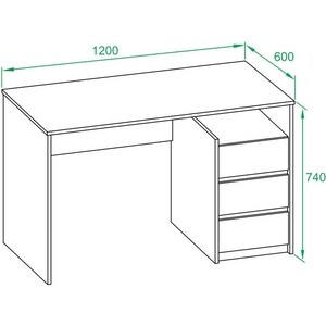 Стол письменный СОКОЛ СПм-21 бетон/белый