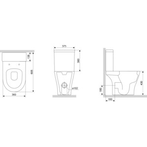 Унитаз-компакт безободковый Damixa Sirius с сиденьем микролифт (DX86C8600SC)