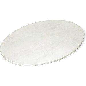 Стол Sheffilton SHT-TU14/120/80 МДФ овальная белый муар/золото/бетон крем