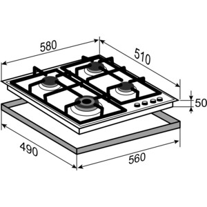 Газовая варочная панель Zigmund & Shtain G 16.6 X