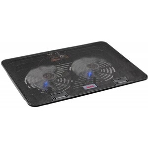 Подставка для ноутбука Buro BU-LCP156-B214H 15.6" 355x255x30 мм 2xUSB 2x 140 мм FAN 900 г металлическая сетка/пластик черный