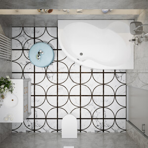 Акриловая ванна Triton Мари R 170x110 правая, на каркасе, с фронтальной панелью (Щ0000046667, Щ0000046126)