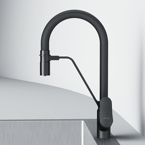 Смеситель для кухни Am.Pm Like гибкий излив, с подключением фильтра, черный (F8007822)