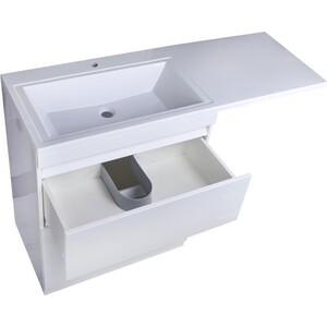 Тумба с раковиной Style line Даллас Люкс 88 (150L) напольная, под стиральную машину, белая (СС-00002303 + 2000949236421)