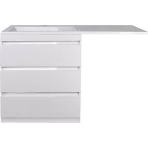 Тумба под раковину Style line Даллас Люкс 88 (150) три ящика, под стиральную машину, белая (СС-00002305)