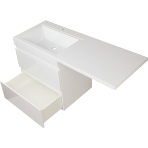 Тумба с раковиной Style line Даллас Люкс 88 (150L) подвесная, под стиральную машину, белая (СС-00002304 + 2000949236421)