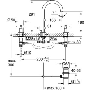 Смеситель для раковины Grohe Atrio темный графит (20008AL3)
