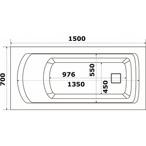Акриловая ванна BAS Аякс 150х70 с каркасом, без гидромассажа (В 00127)