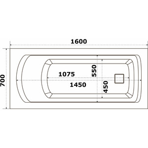 Акриловая ванна BAS Аякс 160х70 с каркасом, без гидромассажа (В 00129)