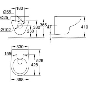Унитаз подвесной (чаша) Grohe Bau Ceramic (39491000)