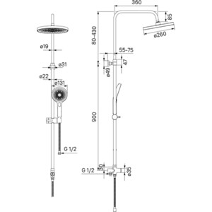Душевой гарнитур IDDIS SpaHome хром (SPA3F0Ci76)
