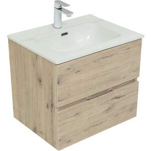 Тумба под раковину Aquanet Алвита 60 два ящика, дуб веллингтон белый (277513)