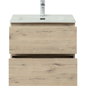 Тумба под раковину Aquanet Алвита 60 два ящика, дуб веллингтон белый (277513)
