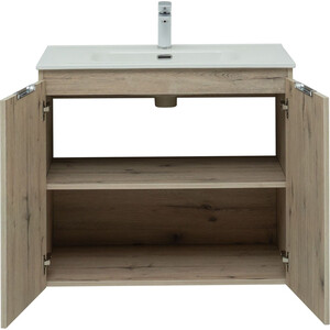 Тумба под раковину Aquanet Алвита 80 две дверки, дуб веллингтон белый (277529)