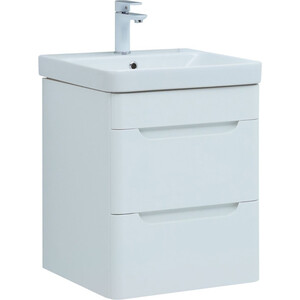 Тумба под раковину Aquanet София 50 два ящика, белый глянец (274171)