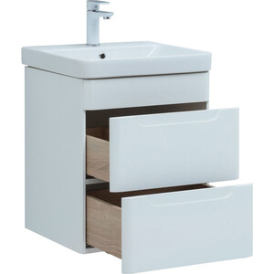 Тумба под раковину Aquanet София 50 два ящика, белый глянец (274171)