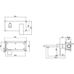 Смеситель для раковины Orange Lutz хром (M04-722cr)