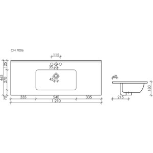Раковина мебельная Ceramicanova Element 120х47 (CN7006)