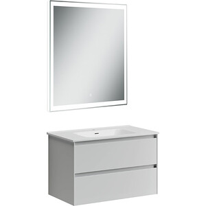 Мебель для ванной Sancos Cento 80 два ящика, белый глянец