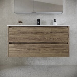 Тумба с раковиной Sancos Libra 100 два ящика, дуб чарльстон (LB100ECH, CN7003)