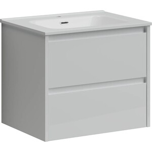 Тумба с раковиной Sancos Libra 60 два ящика, белый глянец (LB60W, CN7001)