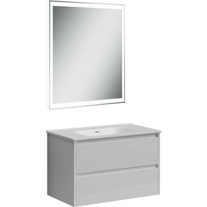 Мебель для ванной Sancos Libra 80 два ящика, белый глянец