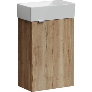 Тумба с раковиной Sancos Mini 35 правая, одна дверца, дуб галифакс натуральный (MN35EGR, CN5007)