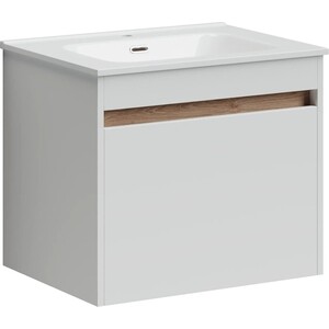 Тумба с раковиной Sancos Smart 60 два ящика, белый глянец (SM60W, CN7001)