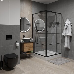 Душевой уголок Niagara Nova 100х100 прозрачный, черный (02000831BLACK)