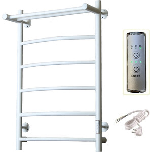 Полотенцесушитель электрический ZOX Дуга ЛЦ 80х50 с полкой, белый (4630099748123)