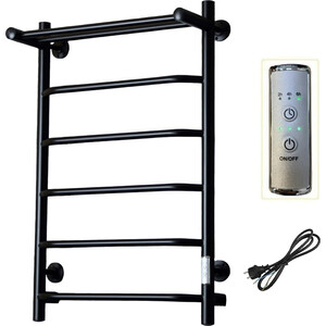 Полотенцесушитель электрический ZOX Трапеция ЛЦ 80х50 с полкой, черный (4630099748215)