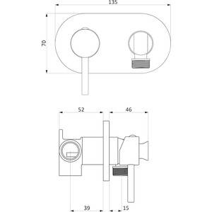 Гигиенический душ Damixa Option с гигиеническим душем, бронза (214000000)