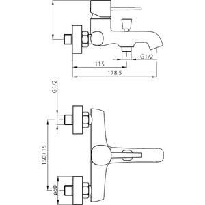 Смеситель для ванны Damixa Sirius хром (861000000)