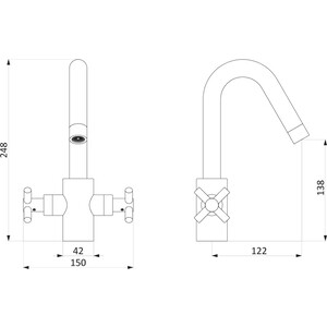Смеситель для раковины Damixa Neo Classic графит (270210000)