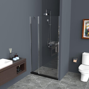 Душевая дверь BelBagno Uno 90х190 прозрачная, хром (UNO-B-12-30+60-C-Cr)