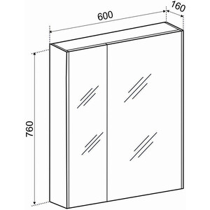 Зеркальный шкаф Emmy Дакота 60х76 рустик соломенный (dak60mir)