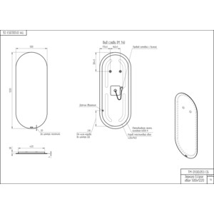 Зеркало Cersanit Eclipse Smart 50х122 с подсветкой, датчик движения (64150)