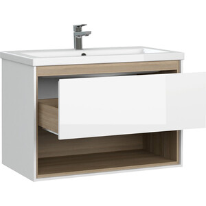 Мебель для ванной Cersanit Louna 80х44 белый/дерево