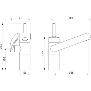 Смеситель для раковины Damixa ARC черный матовый (290217364)