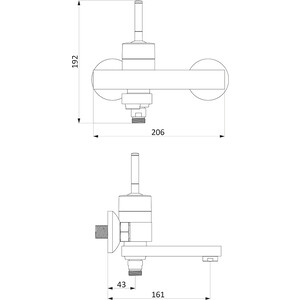 Смеситель для ванны Damixa ARC черный матовый (291000300)