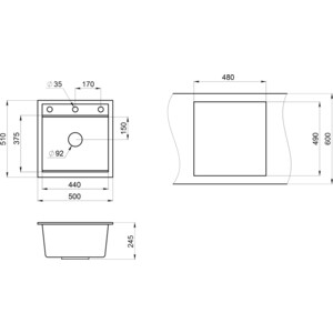 Кухонная мойка Granula KS-5002 шварц