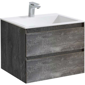 Тумба с раковиной Vincea Luka 60х48 G.Stone, белая раковина (VMC-2L600GS VCB-13600W)