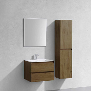 Тумба с раковиной Vincea Luka 60х48 T.Oak, белая раковина (VMC-2L600TO VCB-13600W)