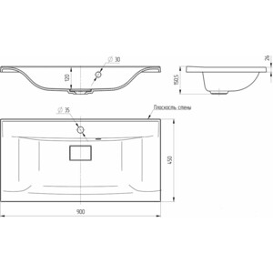 Раковина мебельная Vincea 90х45 белая (VCB-3M900W)