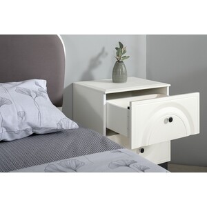 Спальня Моби Валенсия №16 белый шагрень/чёрный/белый шагрень/ткань велутто 19 (1024439)