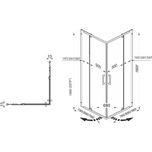 Душевой уголок Triton Каппа-Хром 90х90 прозрачный, хром (Щ0000054220)