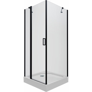 Душевой уголок Triton Йота-Блэк 90х90 с поддоном и сифоном, прозрачный, черный (Щ0000054037)