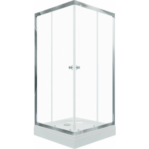 Душевой уголок Triton Вента-Хром 100х100 с поддоном и сифоном, прозрачный, хром (Щ0000049619)